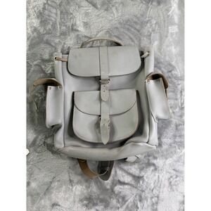 Grafea Hari Gray Leather Backpack Made in England Satchel Rucksack Medium
